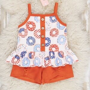 Marie Nicole American Donut 2 piece Tank and Short Set 3XL NWT